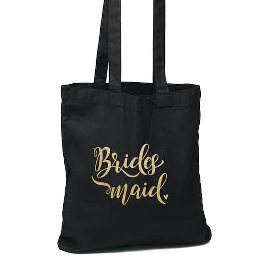 Hortense B. Hewitt Co. Bridesmaid Black Tote Bag in Black Gold | 13.25″ x 14.25″ | Michaels® Hortense B. Hewitt Co. Bridesmaid Black Tote Bag in Black Gold | 13.25″ x 14.25″ | Michaels®